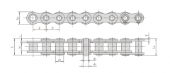 08BHPF5<font color='red'>空心</font>銷軸鏈條_08B<font color='red'>空心</font>